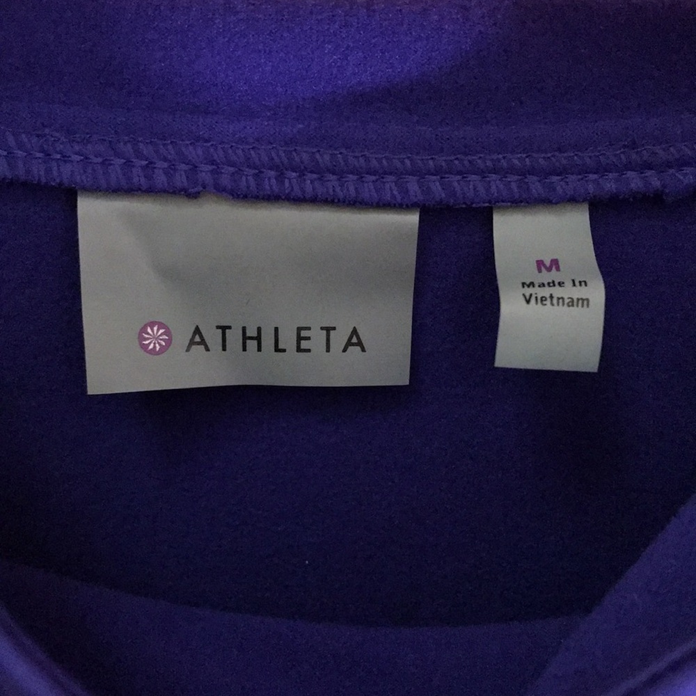Athleta Sz Medium bright purple hoodie pull over kangaroo pocket EUC jewel tone - Picture 2 of 12